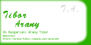 tibor arany business card